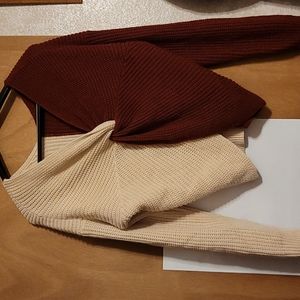 Maroon/Creme colored Crop Top